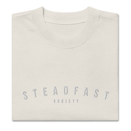 Steadfast Embroidered Oversized faded Tee