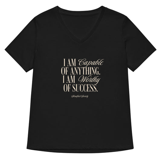 "I Am Capable" Steadfast Society Women's V-Neck T-shirt